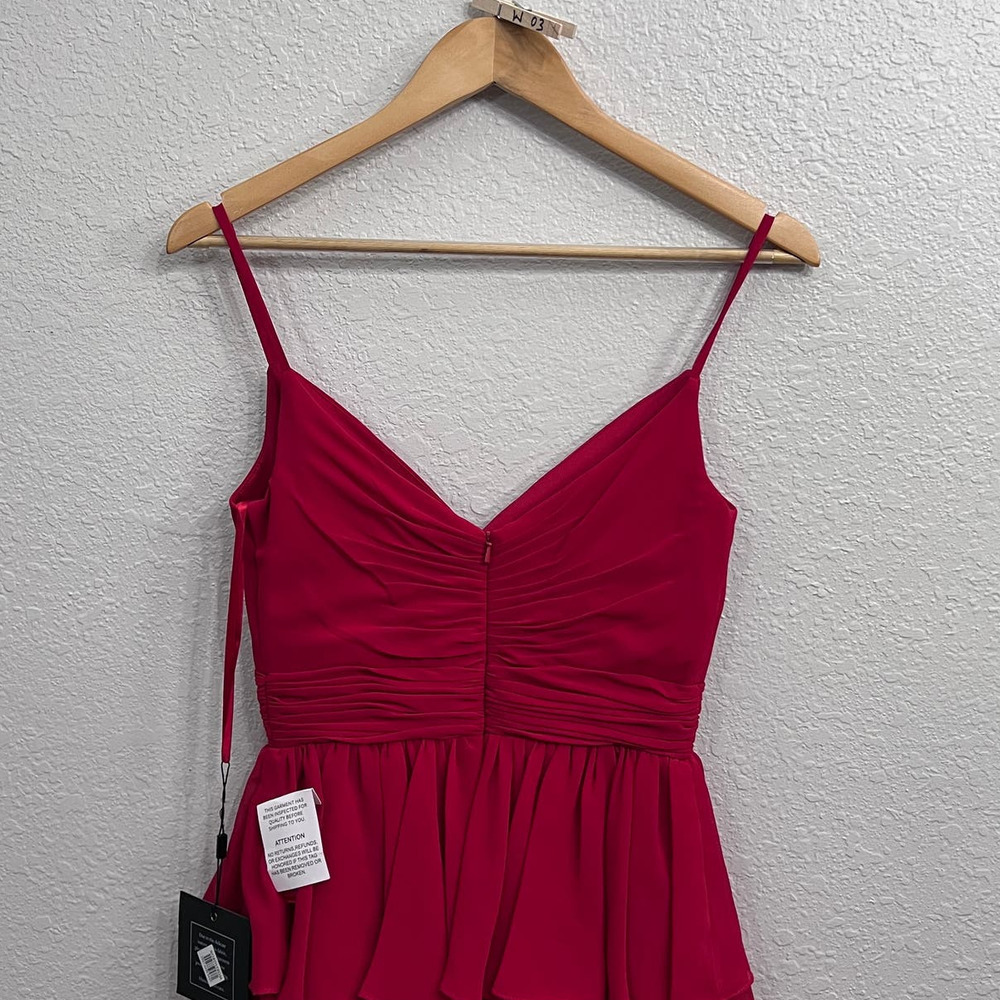 NEW Mac Duggal Nordstrom Red ruffle gown maxi dress size 2 - Picture 6 of 14
